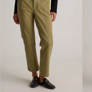 Quince Green Chino Pants Straight Leg organic cotton twill